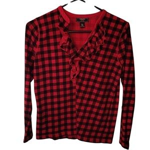 Ralph Lauren Denim Chaps Buffalo Plaid Top